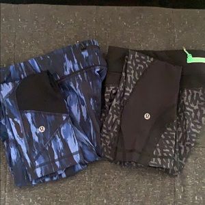 2 pair Sz2 crop Lulu leggings
